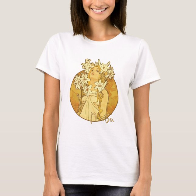 Alphonse Mucha - blommorna T-shirt (Framsida)