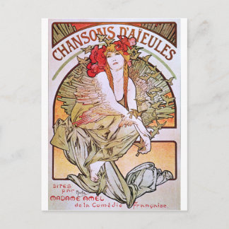 Alphonse Mucha. Chansons D 'Aieules, 1898 Vykort