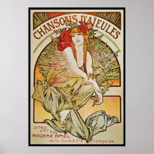 ALPHONSE MUCHA CHANSONS D`AJEULES POSTER