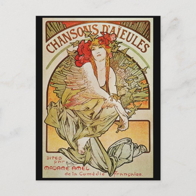 ALPHONSE MUCHA CHANSONS D`AJEULES VYKORT (Framsida)