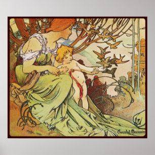 Alphonse mucha choklat mexiain poster