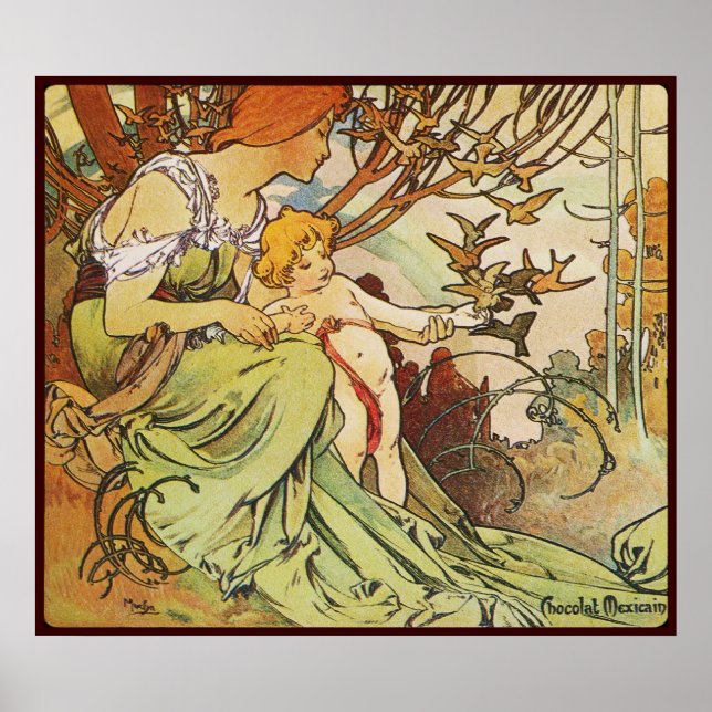 Alphonse mucha choklat mexiain poster (Framsidan)