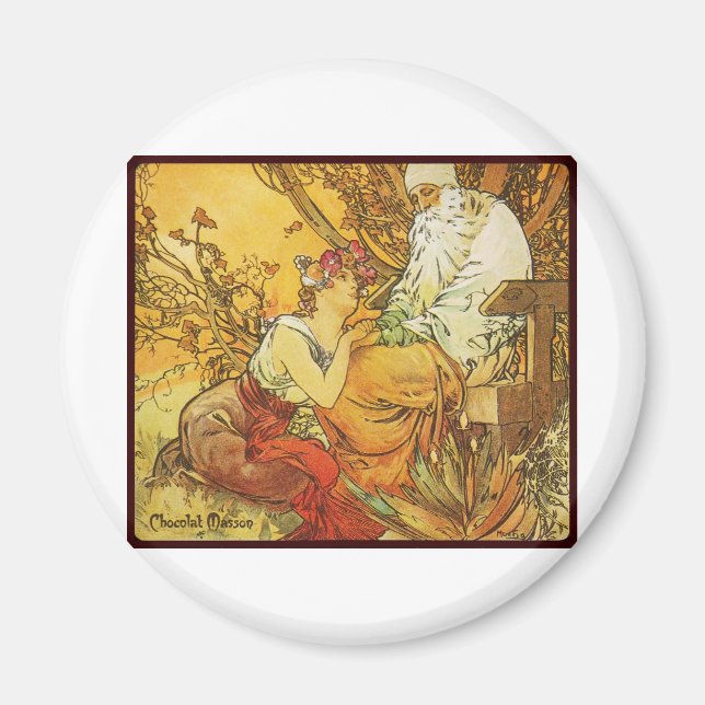 Alphonse mucha Choolat Masson Magnet (Framsidan)