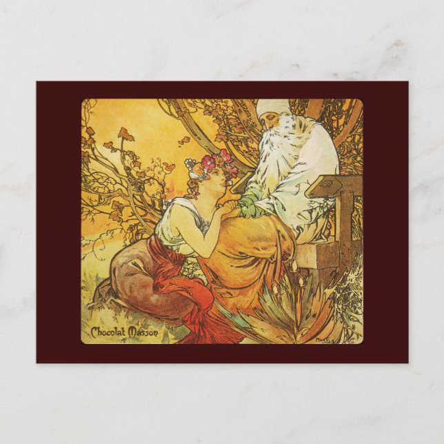 Alphonse mucha Choolat Masson Vykort (Framsida)