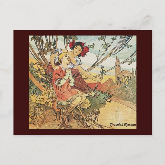 Alphonse mucha Choolat Masson Vykort (Framsida)