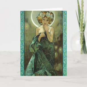 Alphonse Mucha Clair De Lune hälsningkort Kort