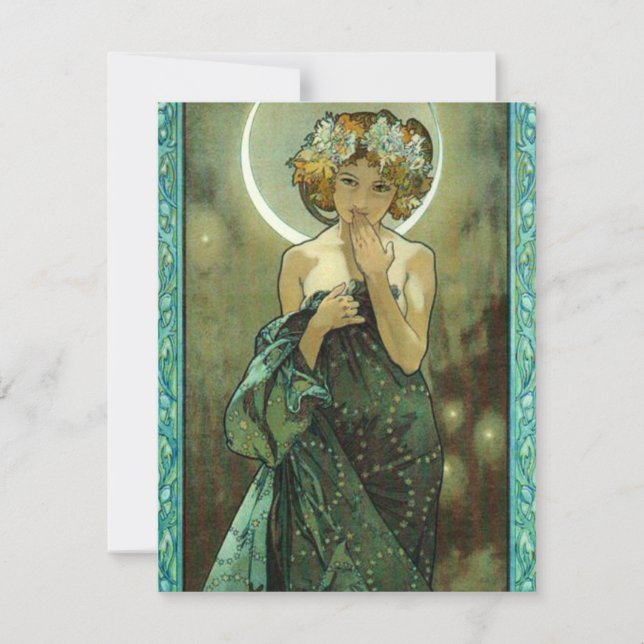 Alphonse Mucha Clair de Lune-inbjudningar Inbjudningar (Framsida)