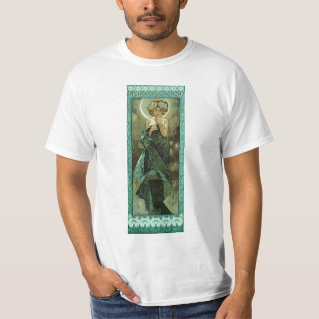 Alphonse Mucha Clair De Lune T-tröja T Shirt (Framsida)