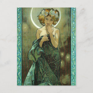 Alphonse Mucha Clair De Lune vycard Vykort