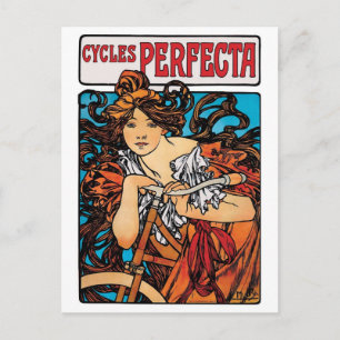 Alphonse Mucha - Cycles Perfecta Retro Art Nouveau Vykort