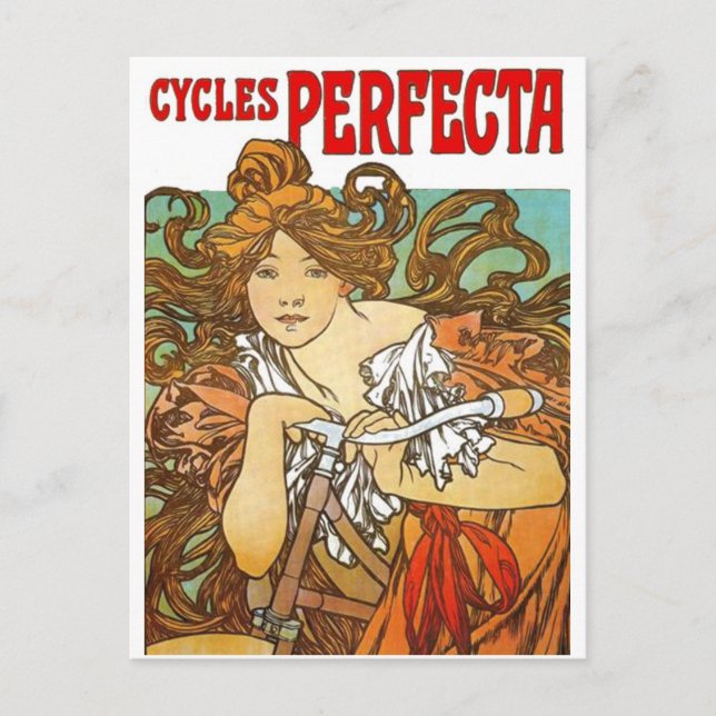 Alphonse Mucha - Cycles Perfecta Vykort (Framsida)
