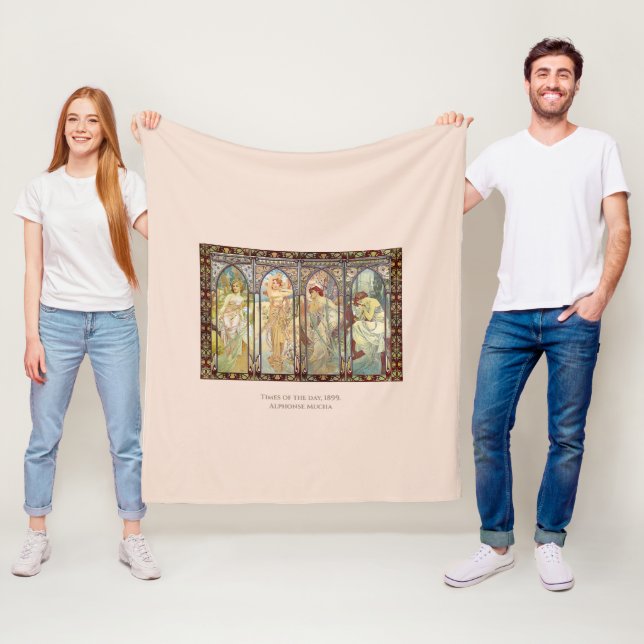 Alphonse Mucha - Dagens tider Fleecefilt (På plats)