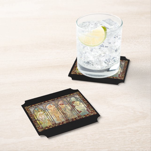 Alphonse Mucha - Dagens tider Underlägg Papper (Insitu)