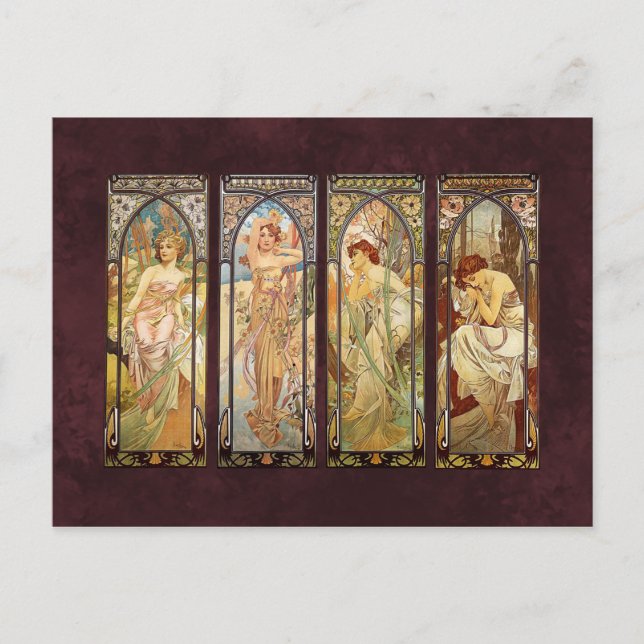 Alphonse Mucha, Dagens tider Vykort (Framsida)