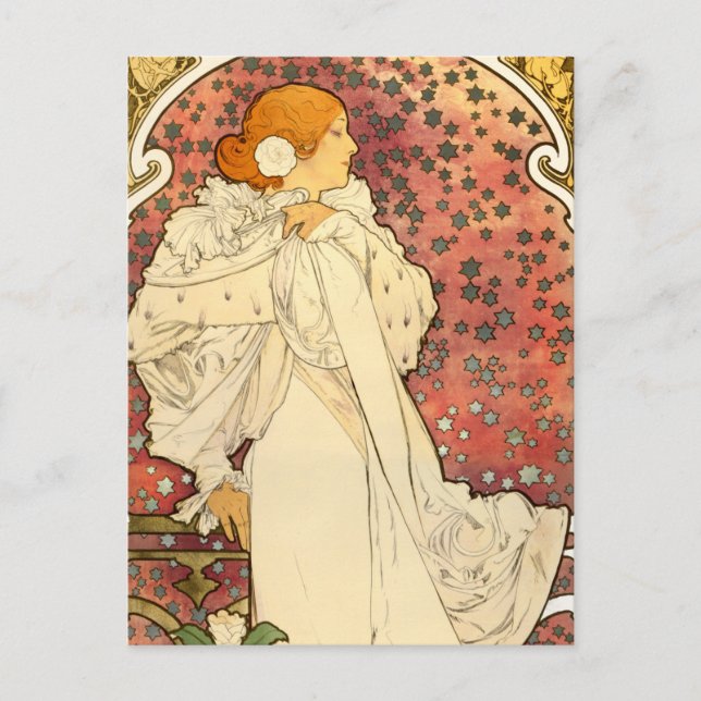 Alphonse Mucha Dam, Camelias Postcard Vykort (Framsida)