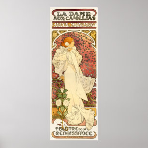 Alphonse Mucha Dam i Camelias Poster