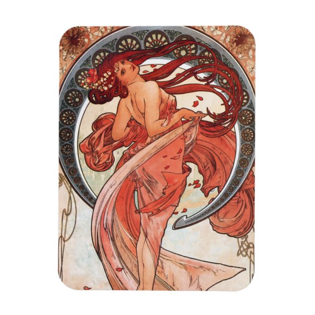 Alphonse Mucha Dance 1898 Art nouveau Vintage Magnet (Vertikal)