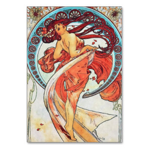 Alphonse Mucha Dance Vintage Art nouveau Painting Bordsnummer