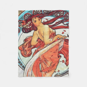 Alphonse Mucha Dance Vintage Art nouveau Painting Fleecefilt