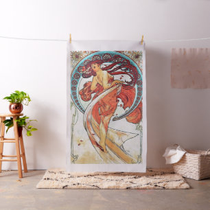 Alphonse Mucha Dance Vintage Art nouveau Painting Tyg