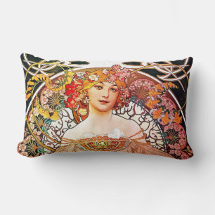 Alphonse Mucha Daydröm Blommigt Vintage Art nouvea Lumbarkudde