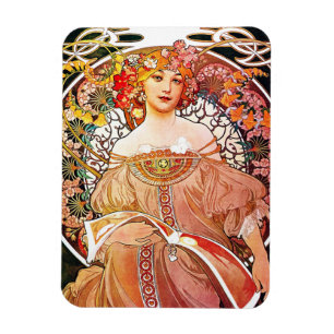 Alphonse Mucha Daydröm Blommigt Vintage Art nouvea Magnet