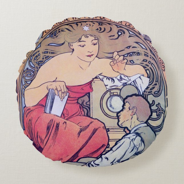Alphonse Mucha Dekorativ kudde (Framsidan)