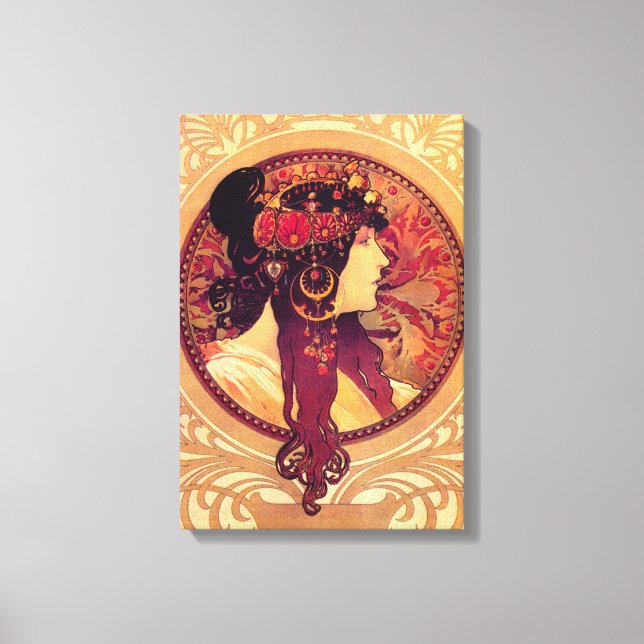 Alphonse Mucha Donna Orechini Canvas Poster (Framsida)