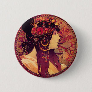 Alphonse Mucha Donna Orechini knäppas Knapp
