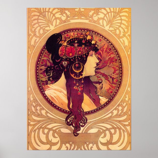 Alphonse Mucha Donna Orechini Poster (Framsidan)