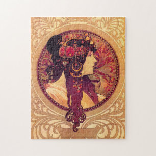 Alphonse Mucha Donna Orechini Puzzle Pussel