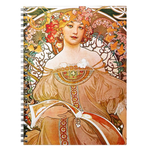 Alphonse Mucha Dreaming (Reverie) Anteckningsbok (Framsidan)