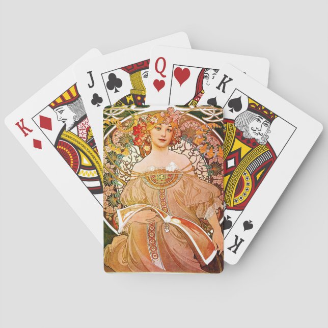 Alphonse Mucha Dreaming (Reverie) Casinokort (Baksidan)