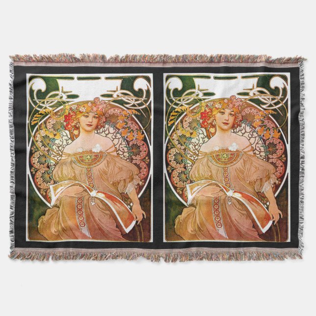 Alphonse Mucha Dreaming (Reverie) Filt (Framsidan)
