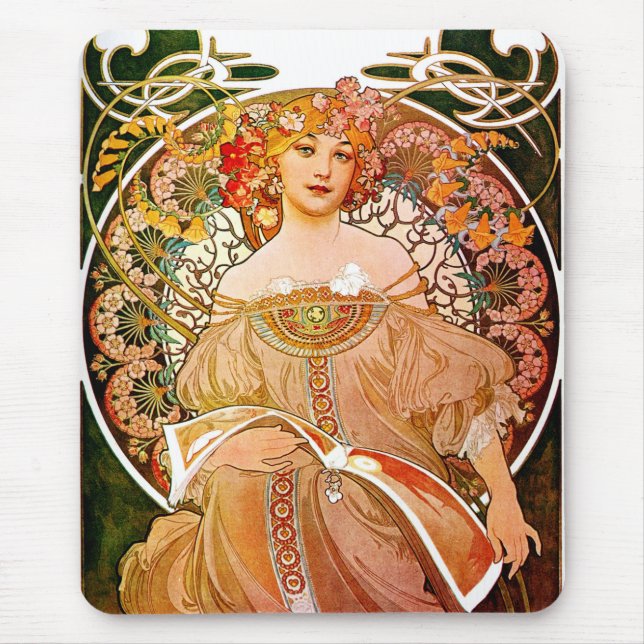 Alphonse Mucha Dreaming (Reverie) Musmatta (Framsidan)