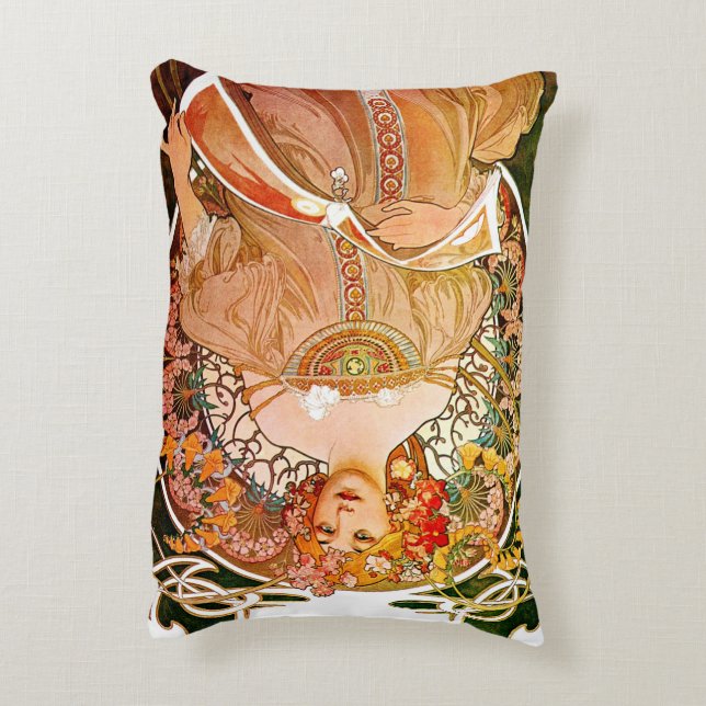 Alphonse Mucha Dreaming (Reverie) Prydnadskudde (Baksidan(Vertikal))