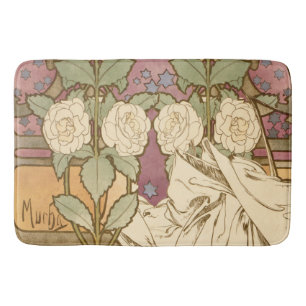 Alphonse Mucha Elegant Art Nouveau Stjärnor Kameli Badrumsmatta