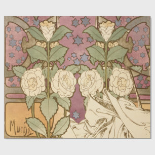 Alphonse Mucha Elegant Art Nouveau Stjärnor Kameli Presentpapper