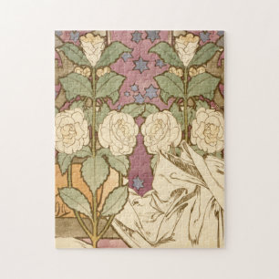 Alphonse Mucha Elegant Art Nouveau Stjärnor Kameli Pussel