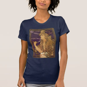 Alphonse Mucha elegantt kvinnakonstverk Tröja