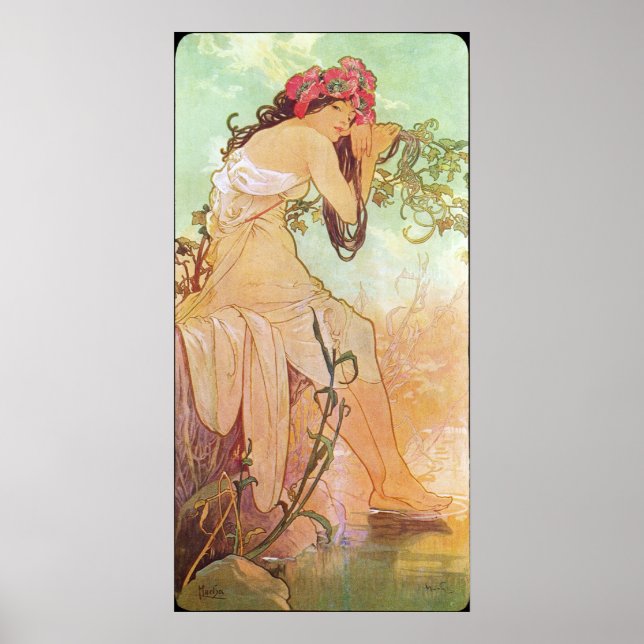 Alphonse Mucha Ete/Summer, 1896 Poster (Framsidan)