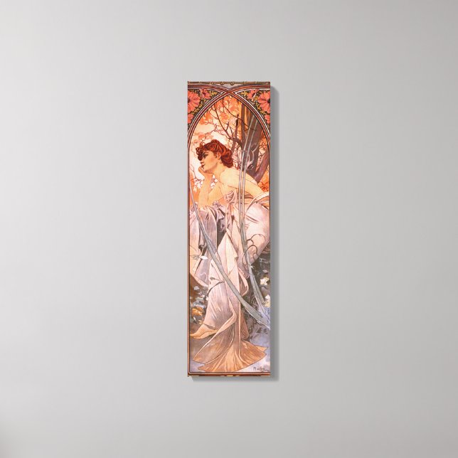 Alphonse Mucha Evening Reverie Canvas Poster (Framsida)