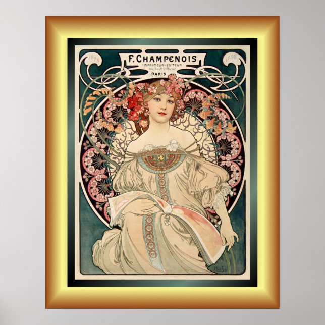 Alphonse Mucha ~ F. Champenois Imprimeur Editeur ~ Poster (Framsidan)