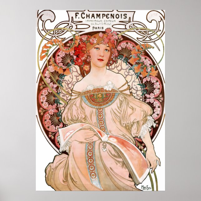 Alphonse Mucha - F. Champenois Imprimeur Poster (Framsidan)