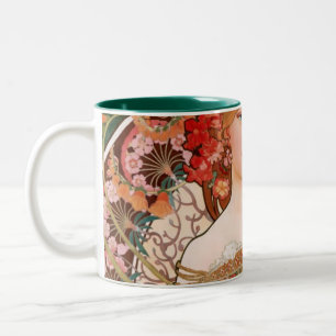 Alphonse Mucha F. Champenois Två-Tonad Mugg