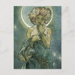 Alphonse Mucha fantastisk Art Nouveau-kvinna #18 Vykort