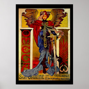 Alphonse Mucha fantastisk Art Nouveau-kvinna #39 Poster