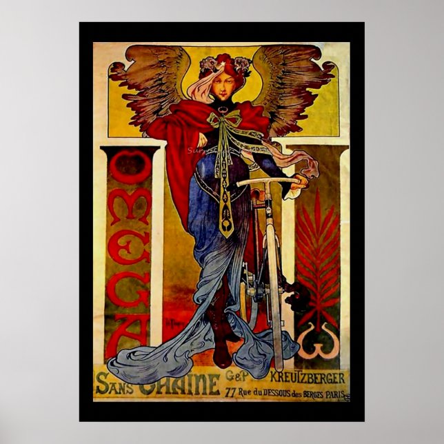 Alphonse Mucha fantastisk Art Nouveau-kvinna #39 Poster (Framsidan)
