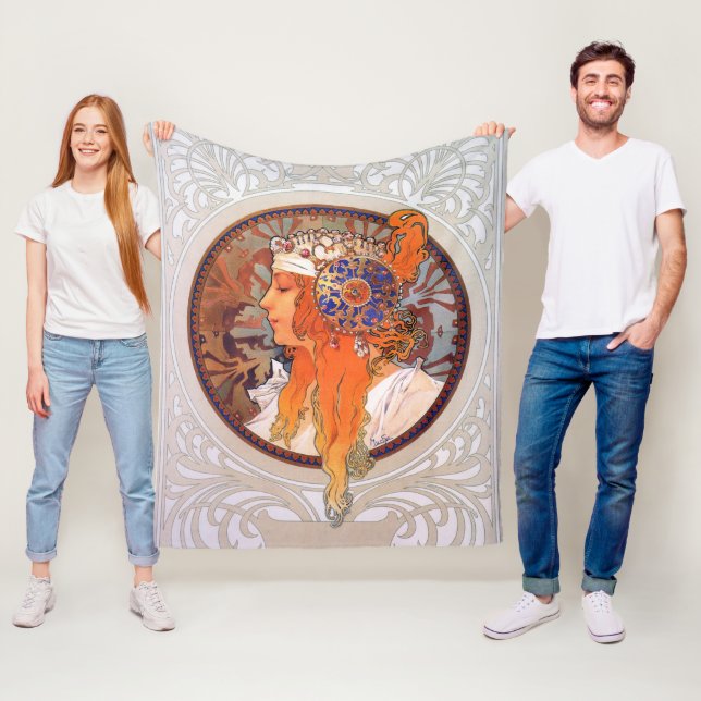Alphonse Mucha Fleecefilt (På plats)