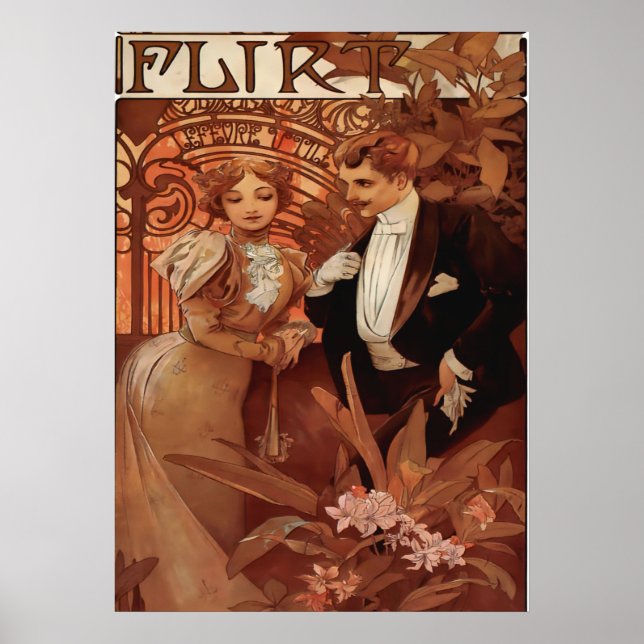 Alphonse Mucha - Flirt Lefevre Utile Poster (Framsidan)